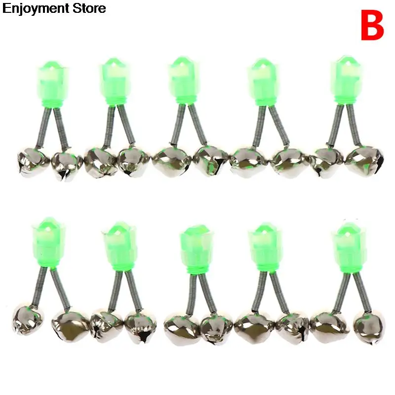 5/10 Pcs Fishing Bite Alarms Rod Bells Clamp Tip Clip Ring Green Accessory Hot | Спорт и развлечения