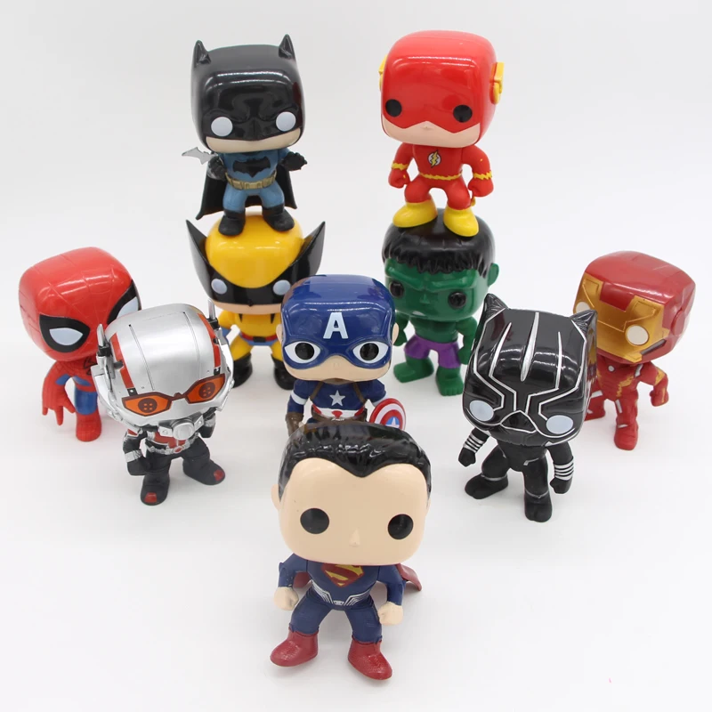 10 шт./компл. DC Лига Справедливости и Marvel Мстители супер герой см модель виниловая