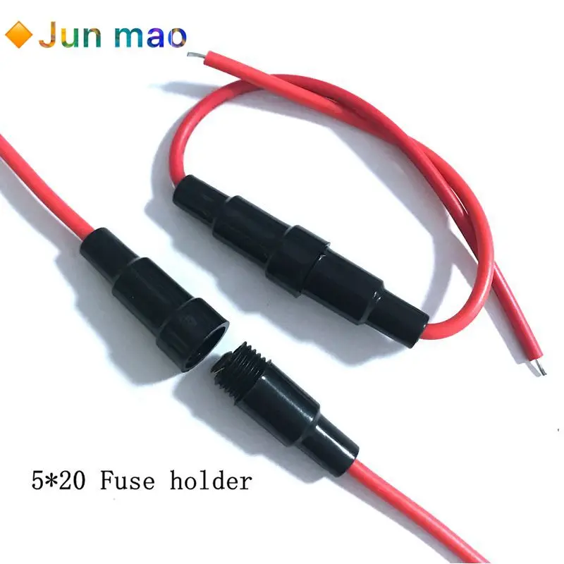5 шт. винт тип 20 AWG провода 5x20 мм Встроенный держатель предохранителя домашняя защита Встроенный держатель предохранителя медные проволочные компоненты 5A 220 В 5*20