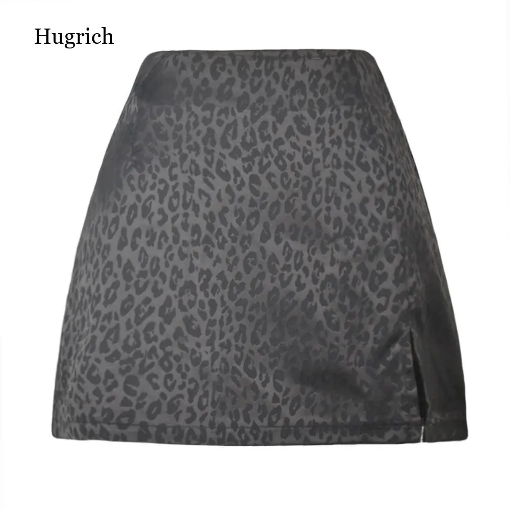 

Soft Satin Side Split Black Mini Skirts Women Summer Floral High Waist A-Line Short Skirt Female Back Zipper Bottoms 2021