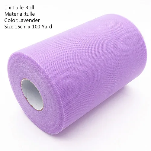 100Yard Lavender Фатиновая юбка-пачка в рулоне, 15 см, 100 ярдов, сделай сам подарочная упаковка для дня рождения, вечеринки, Рождества, свадьбы, для детей - Color: 100Yard Lavender
