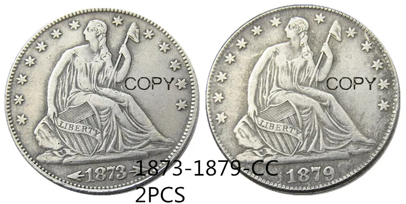 США полный комплект (1839-1879 )P O CC 51 шт. свобода сидя половина доллара Посеребренная