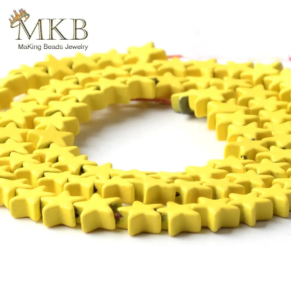 Натуральный камень желтый гематитовый 6 мм матовые резиновые пятиконечные