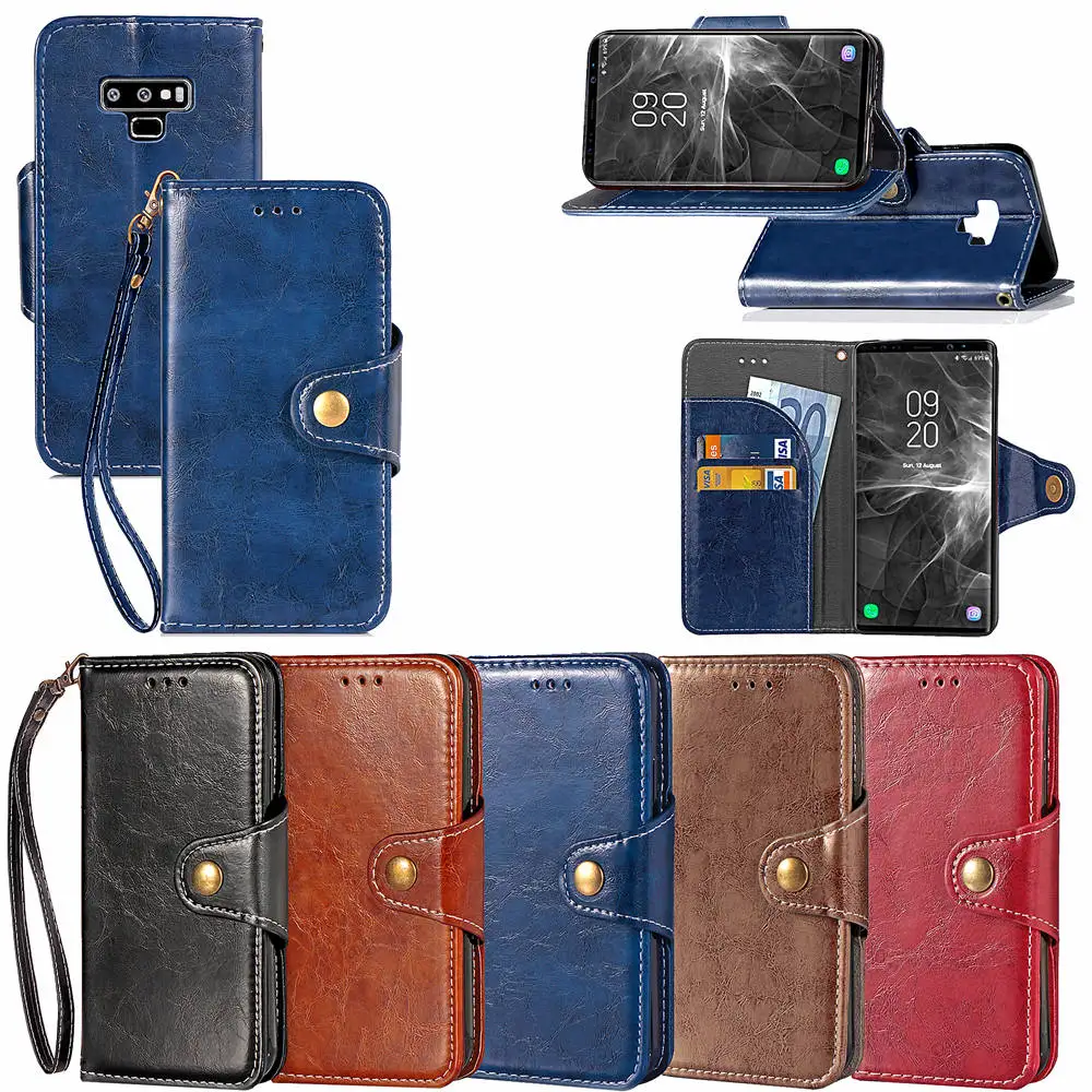 Кожаный чехол для Samsung Galaxy Note2/Note3/Note5/Note8/Note 9 Ретро Бизнес грязеотталкивающий