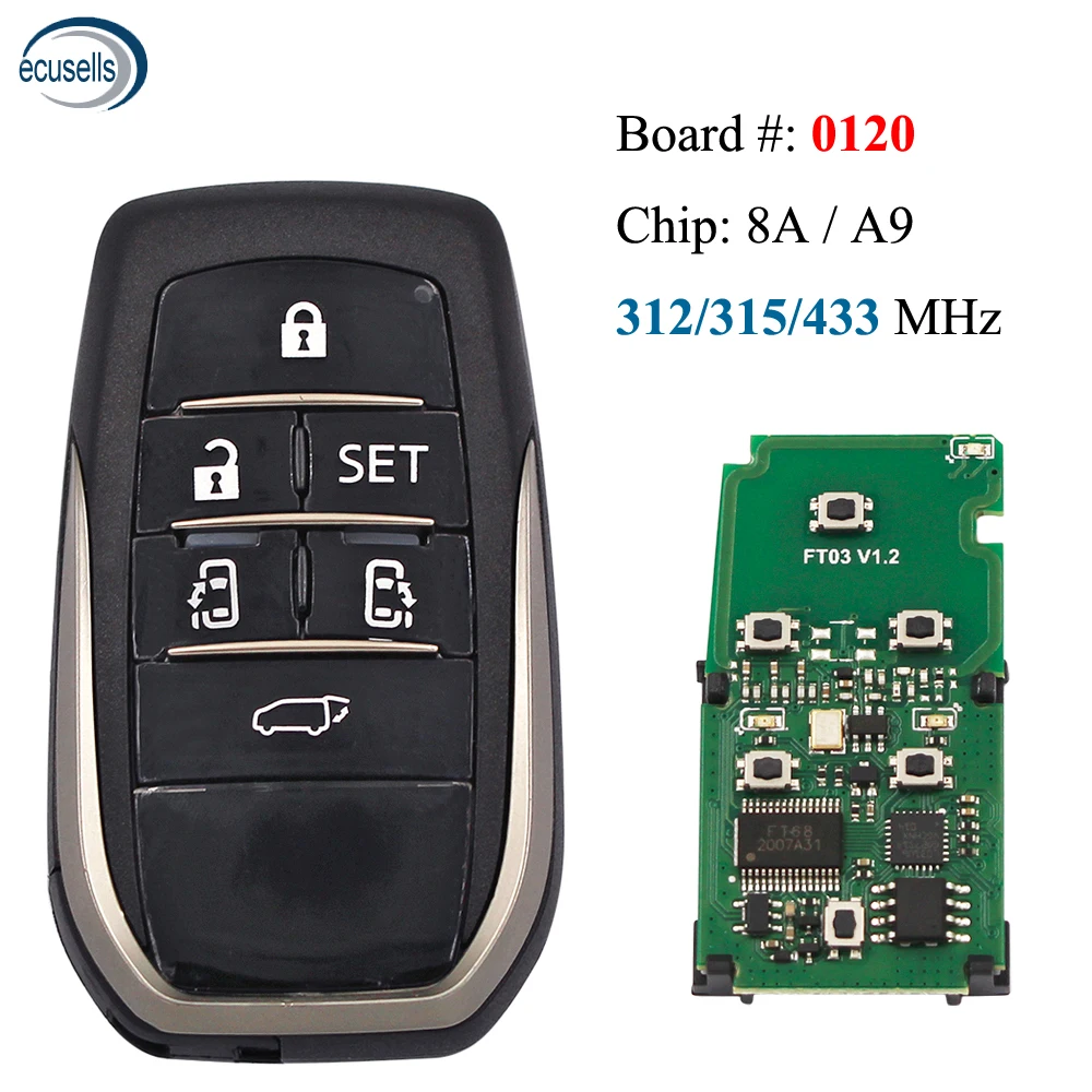 Смарт-ключ дистанционного управления для Toyota ALPHARD VELLFIRE 2015 0120 2016 2017 2018 314/315 МГц ID8A A9