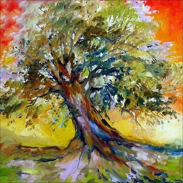 

5D DIY Diamond Painting Four Seasons Tree Full Circle Diamond Embroidery Landscape Cross Stitch