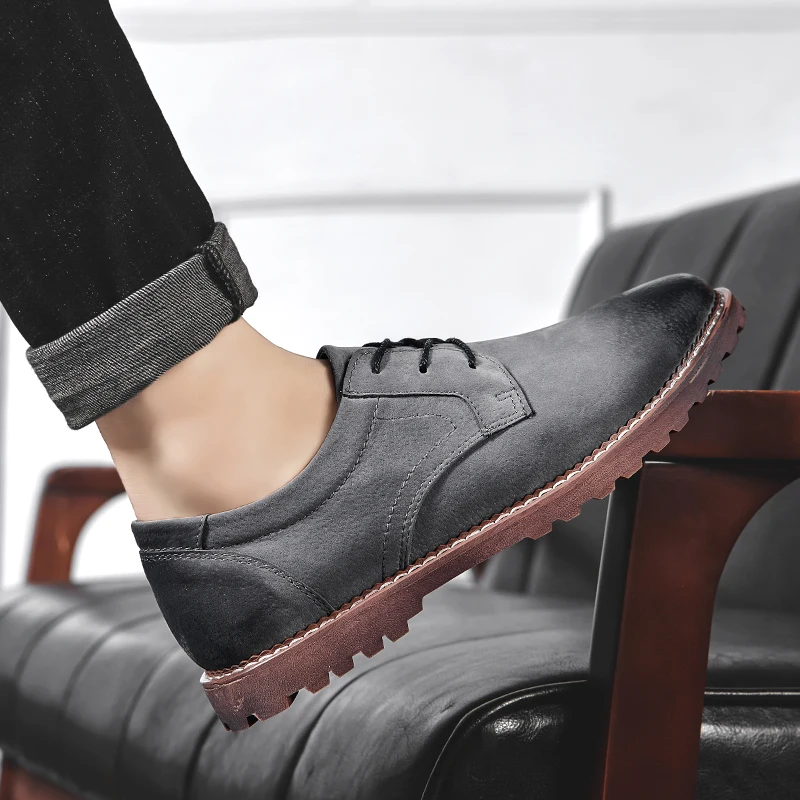 

Suede Leather Men Casual Shoes Rubber Male lace up Fashion Comfortable Handmade Men Footwear For Men Moccasins Shoes big size 47