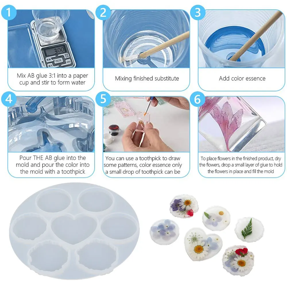 

11pcs Phone Grip Epoxy Resin Mold DIY Crafts Polymer Clay Jewelry Making Silicone Mould Handmade Craft Making Mould