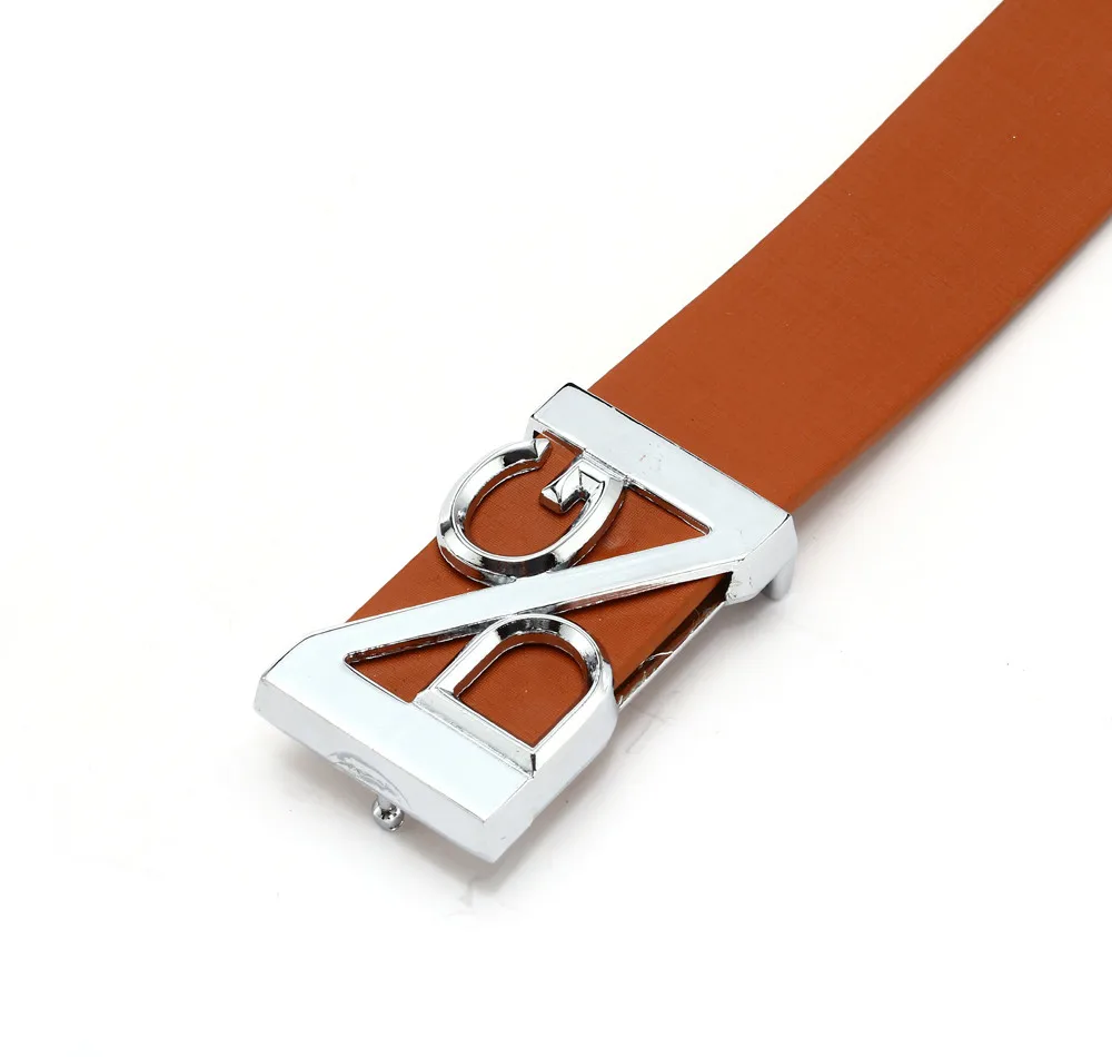 Женский Мужской ремень с металлической полой пряжкой кожаный модный однотонный