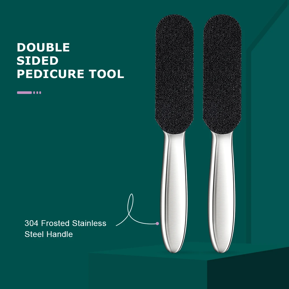 Двухсторонняя пилка для педикюра из нержавеющей стали с 10 шт. сухой шлифовальной