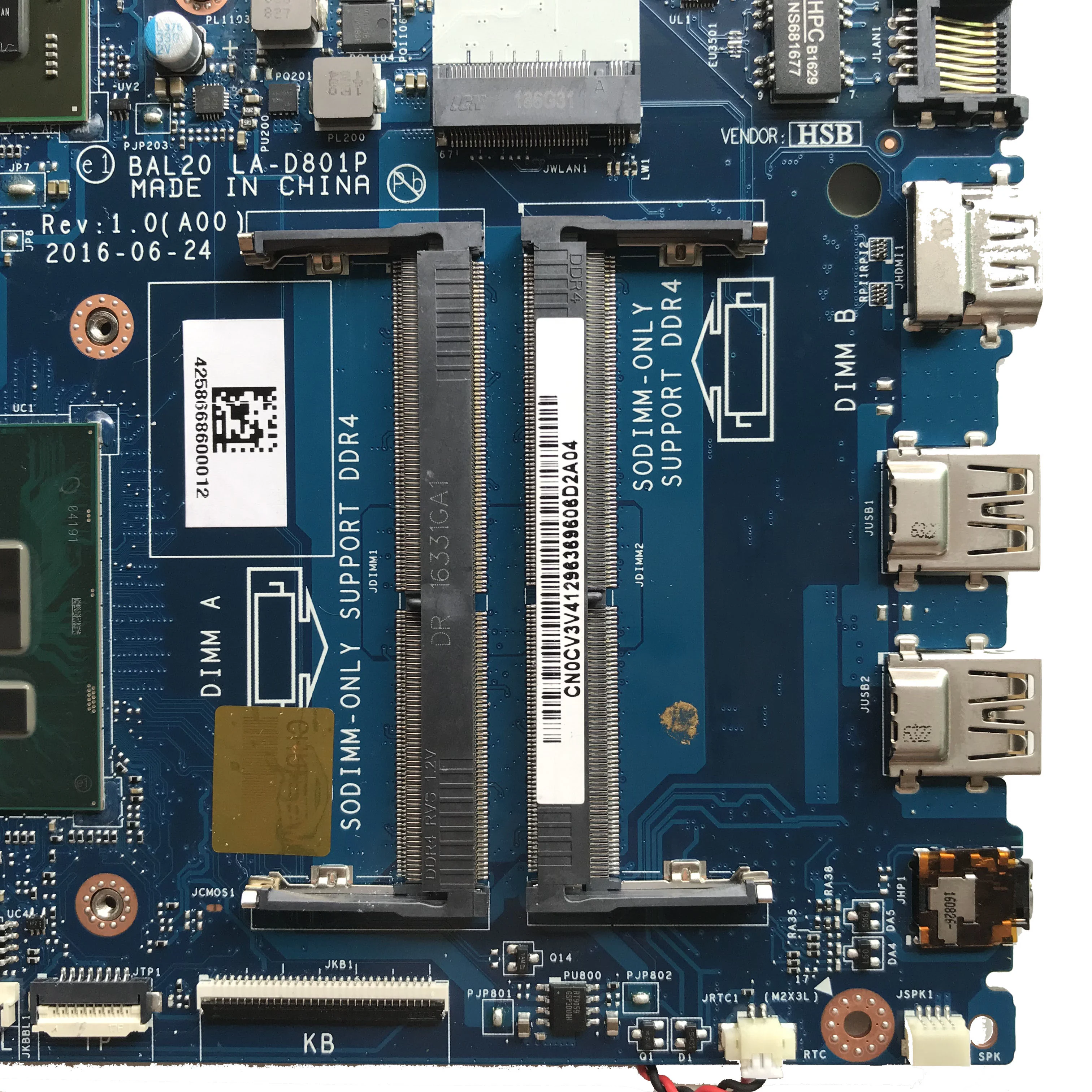CV3V4 для Dell Inspiron 15-5567 5567 Материнская плата ноутбука CN-0CV3V4 0CV3V4 CV3V4 BAL20 LA-D801P DDR4 i7-7500U Процессор R7 M445 GPU