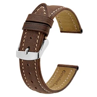 anbeer watch strap 18mm 20mm 22mm mens vintage leather replacement stitching bracelet watchband retro band belt