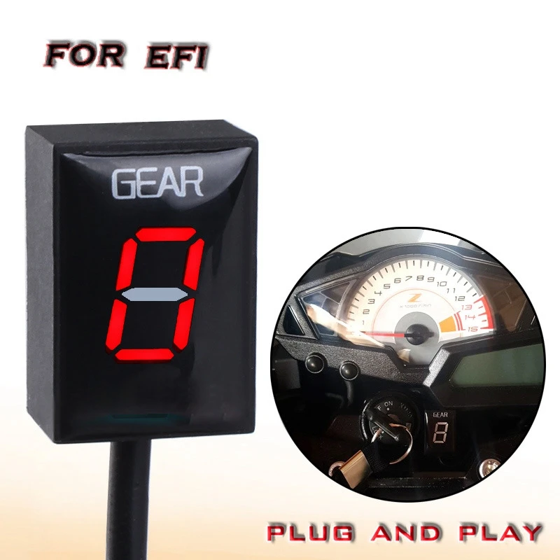 

Motorcycle LED Gear Indicator Waterproof for Kawasaki ER6N Ninja 300 ZX6R ZX10R Z800 Gear Display Red