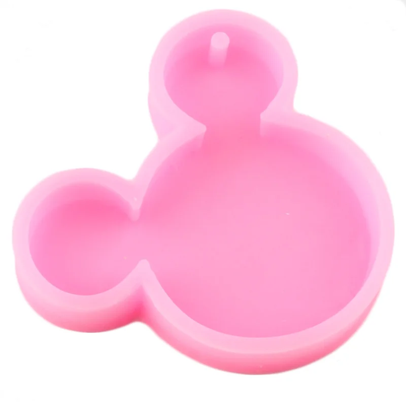 Блестящая форма головы мыши брелки силиконовые формы DIY ювелирных изделий