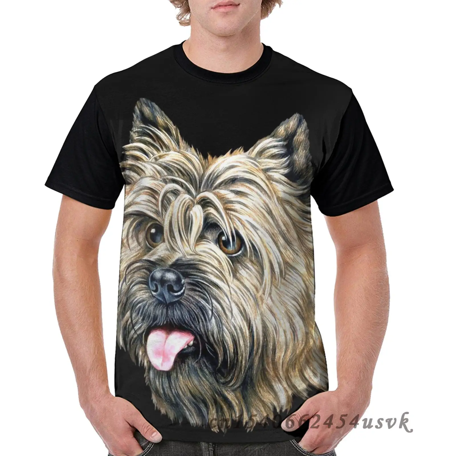 Забавная семейная сочетающаяся одежда мужская футболка с рисунком кэрн терьер
