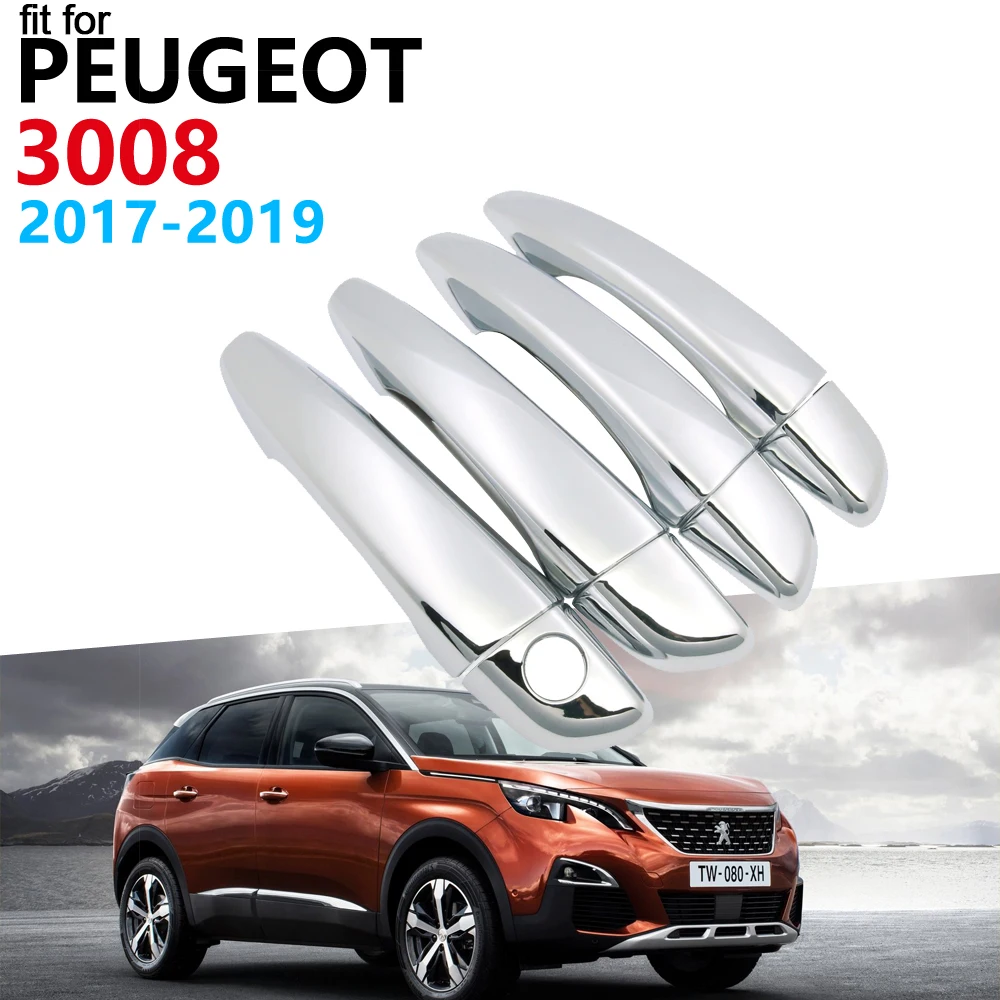 Хромированная Автомобильная дверная ручка для Peugeot 3008 MK2 2017 2018 2019 2 го поколения
