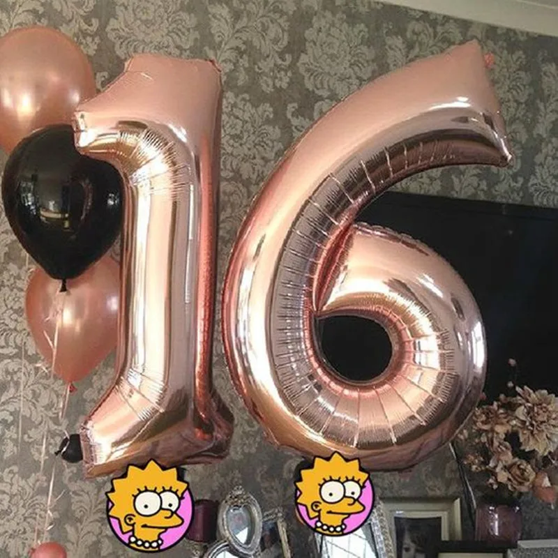 Большие шары 40 дюймов фольгированные гелиевый воздух фигурки розового золота и