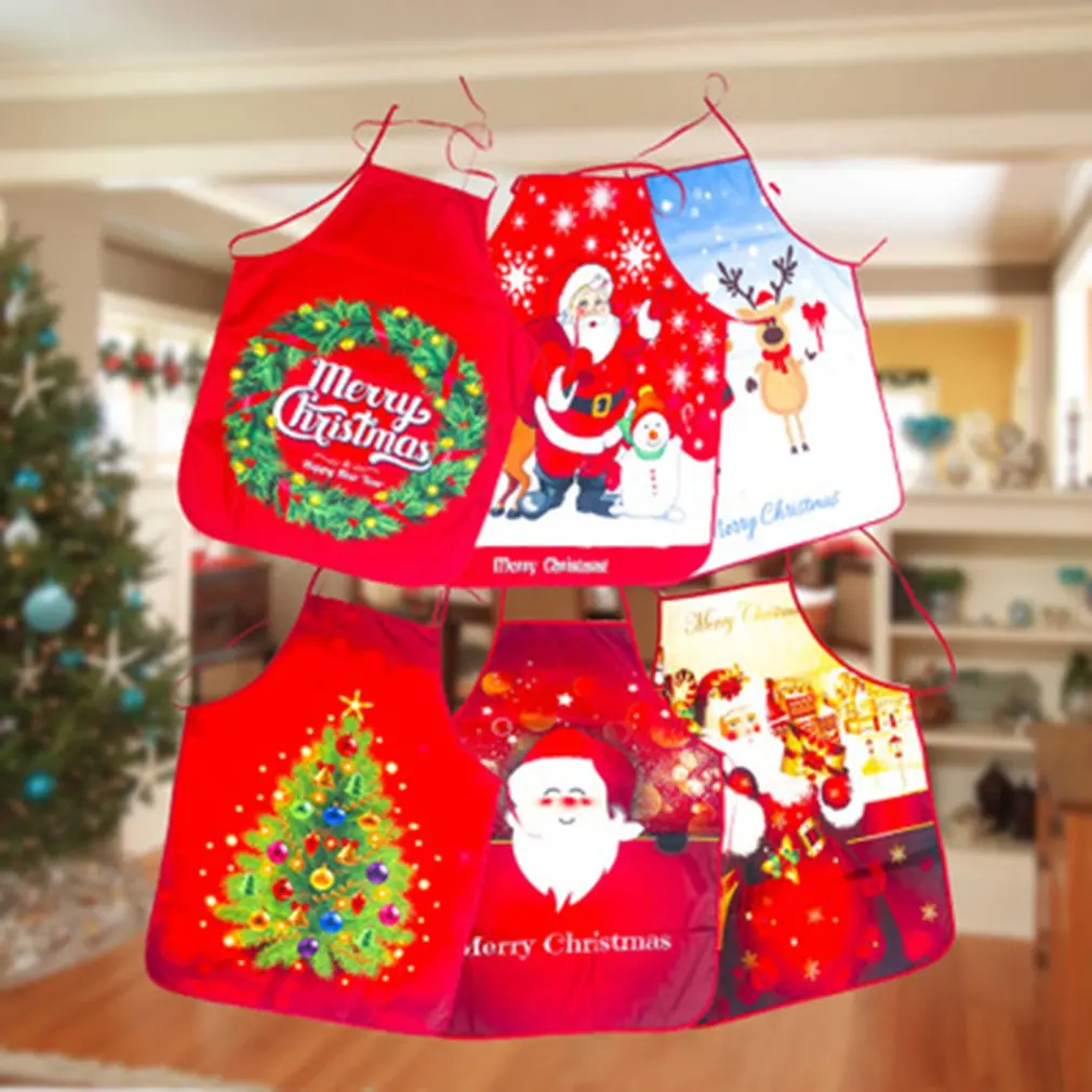 

Christmas Decorations Cloth Fabric Printed Snowman Christmas Apron Christmas Party Atmosphere Decorations