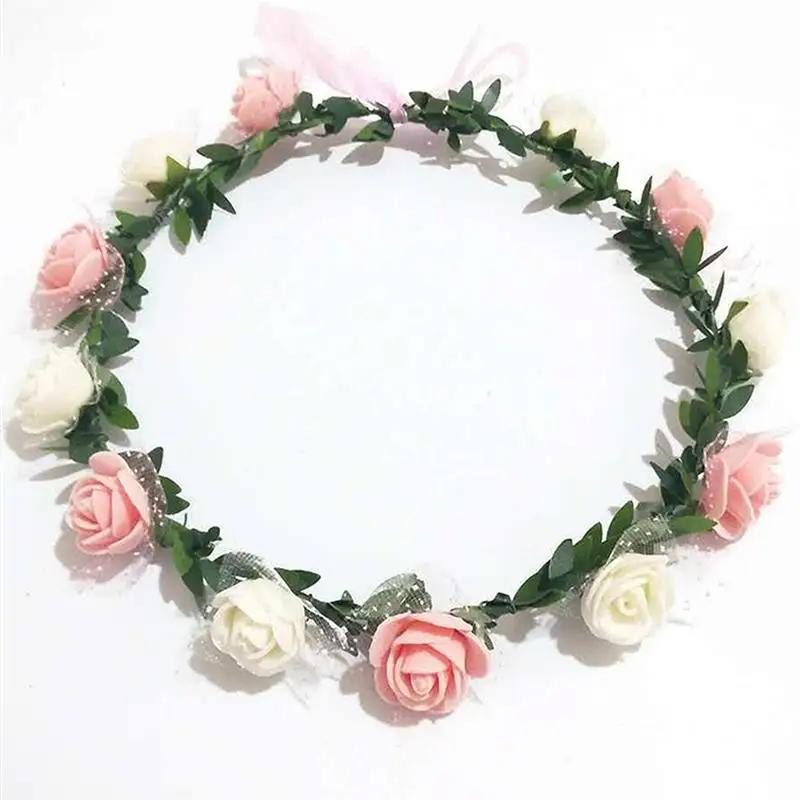 

9PCS Bridal Hair Wreath Fashion Elegant Simulated Leaf Headband Flower Headpiece