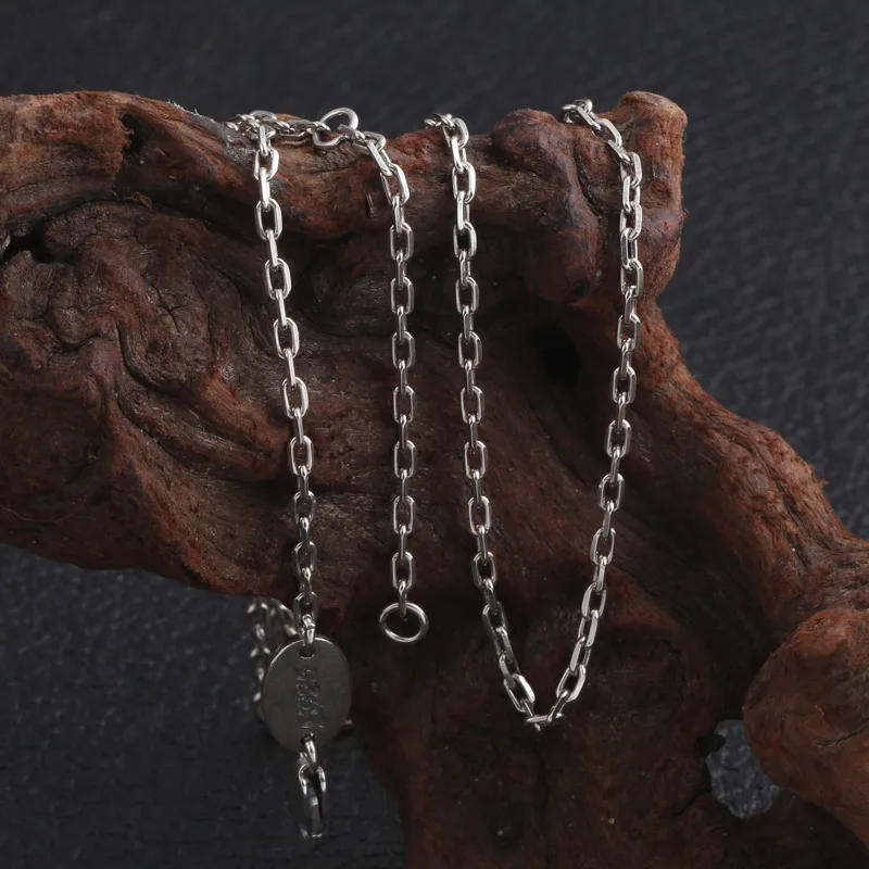 FNJ Link Chain Necklace 925 Silver 2mm 60cm to 65cm Fine Original S925 Women Necklaces for Jewelry Making | Украшения и