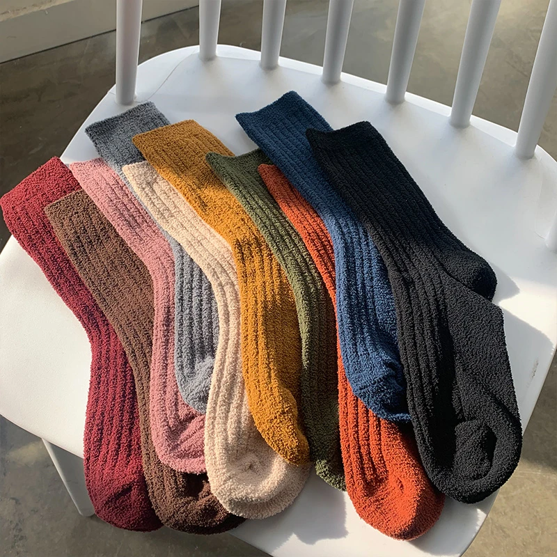 Однотонные детские гольфы хлопковые красивые теплые носки ярких цветов Детская