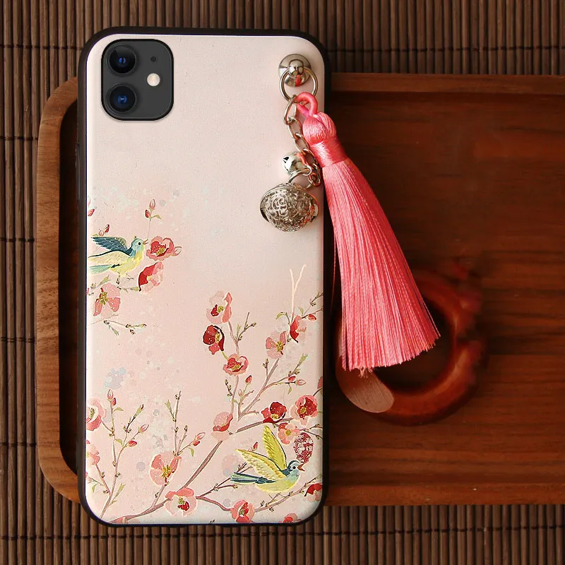 Pattern G 3D рельефный чехол для iPhone 11 Pro Max XS XR X 10S 7 8 6 6S Plus чехол тиснение колокольчик-кисточка противоударный мягкий чехол для Apple XS Shell - Цвет: Pattern G