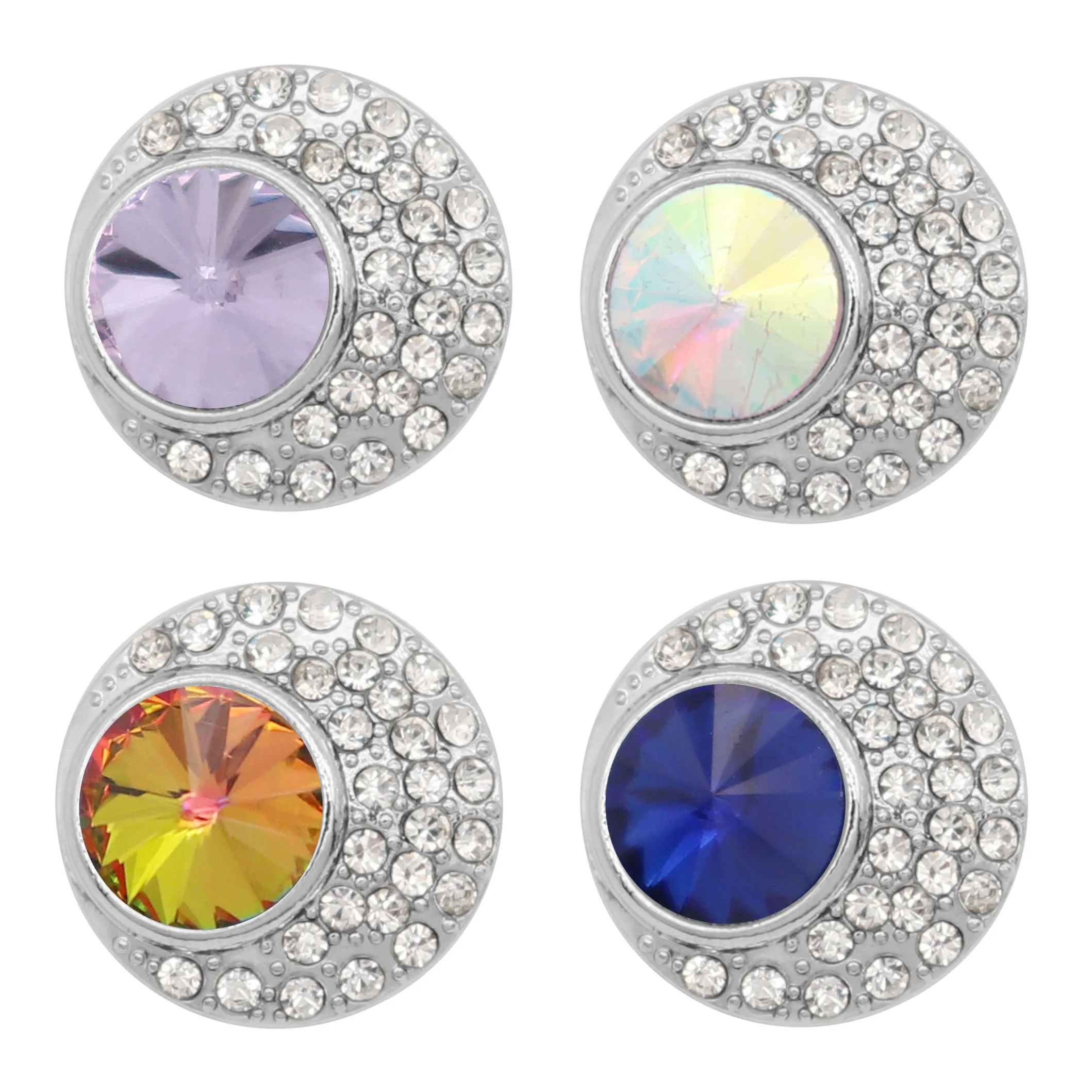 Оптовая продажа круглые ювелирные изделия 18 мм кнопки смешанные фиолетовый