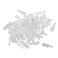 50pcs rectangle glue on bails bulk metal beads charm pendant jewelry for fitting cabochon tiles attached to necklace earrings