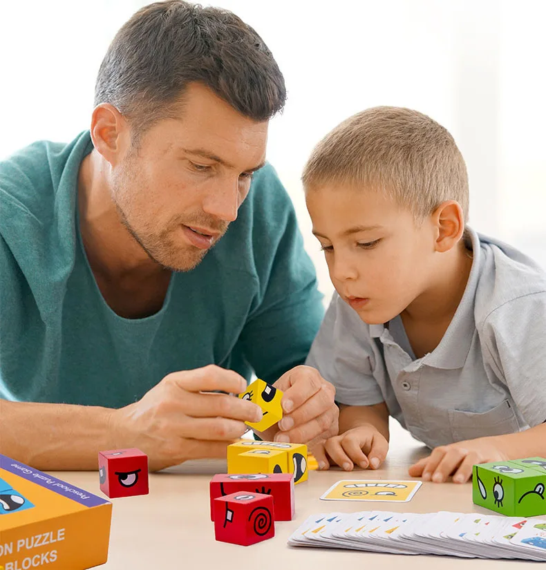 Children Education Toy Montessori Expression Building Block Face Changing Logical Thinking Training Early | Игрушки и хобби