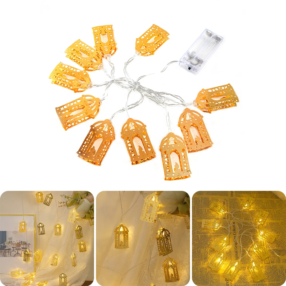 

10LED Moon Star castle Led Light String Eid Mubarak Ramadan Decoration For Home Hajj Ramadan Kareem Eid Al Adha EID lantern gift