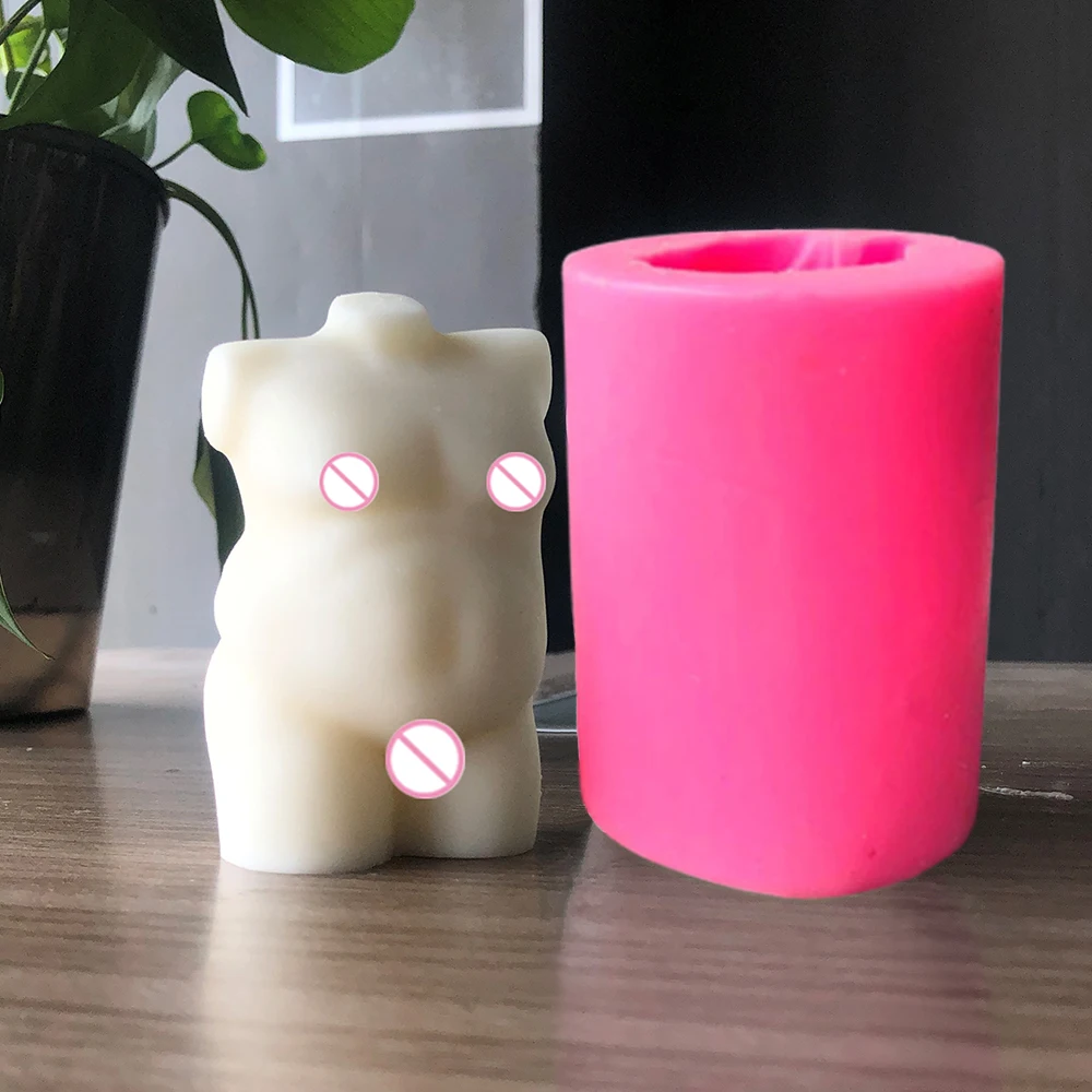 

Naked Nude Man Male Figure Curvy Body Silicone Candle Mould 3D Man Torso Mold DIY Handmade Three-dimensional Big Butt Aroma Mold