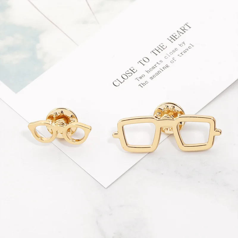

Gold Color Metal Sun Glasses Frame Brooch For Women Cute Cartoon Denim Dress Collar Corsage Backpack Decor Pins Enamel Pin