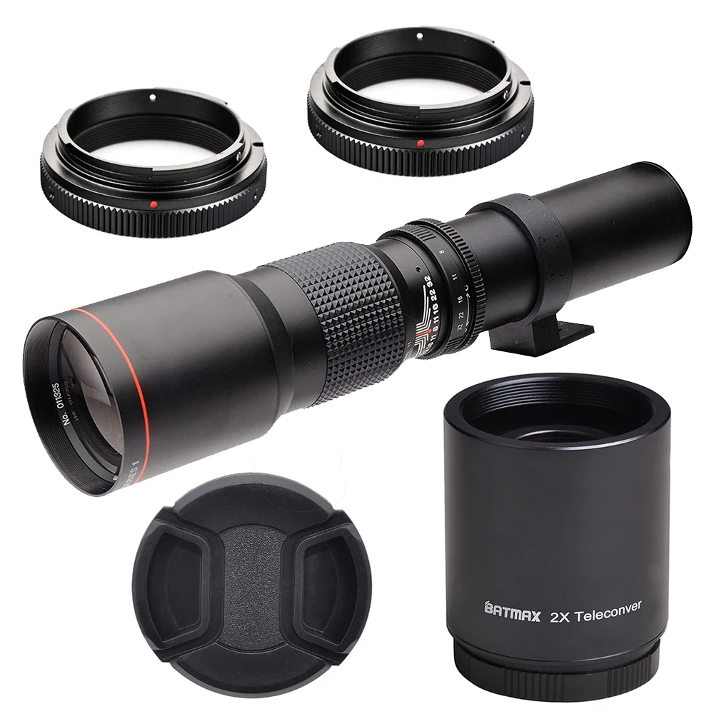 Batmax 500 мм/1000 мм телеобъектив F8.0 ручной зум для Фотоаппарата Canon T6s T6i T5i T4i 7D 6D 5D Mark III