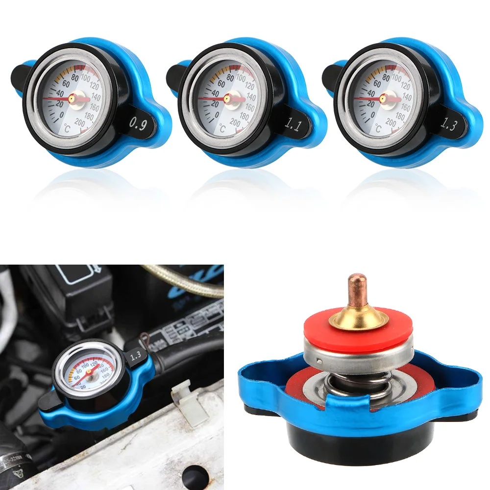 

LEEPEE Tank Cover Replacement Thermo Radiator Cap Pressure Balance Function Temperature Gauge 0.9/1.1/1.3 Bar Car Accessories