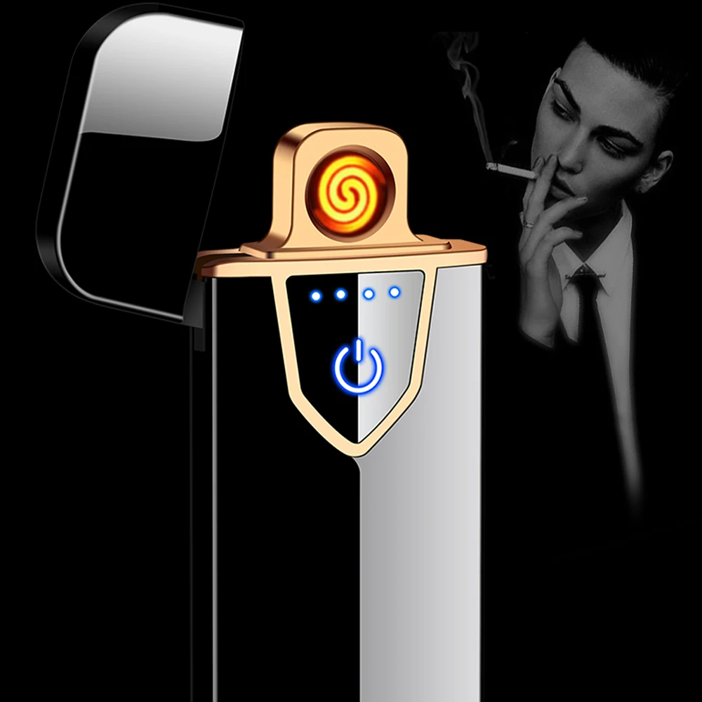 20 шт./лот оптовая продажа USB ветрозащитная беспламенная Зажигалка перезаряжаемая