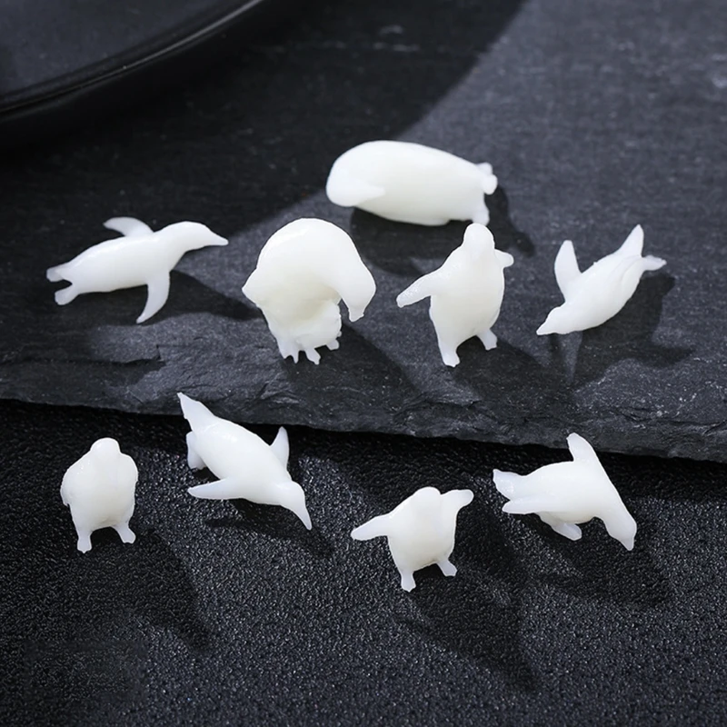 

3 Pcs/Set Soft Plastic Penguin Models Epoxy Landscape Filling Material 3D Mini Animals Modeling Resin Jewelry Filler