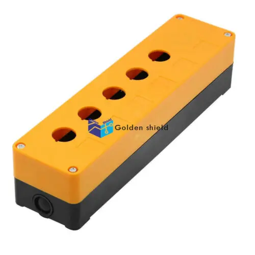 Оранжевый черный пластик 22 мм отверстие 5 кнопочный переключатель станция