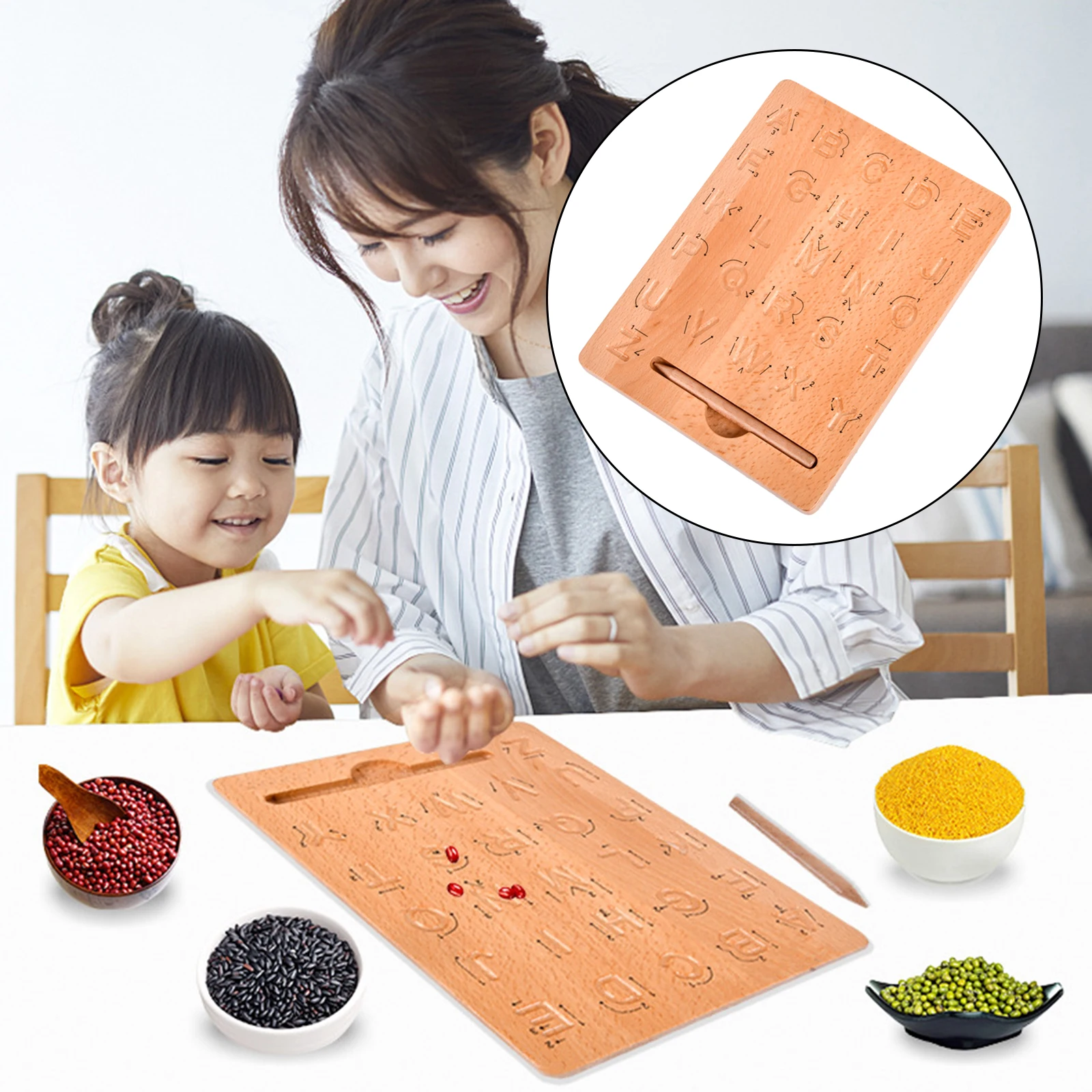 

English ABC Alphabet Wooden Tracing Board Letters Early Teaching Educational Writing Montessori Toy Handwriting Aids