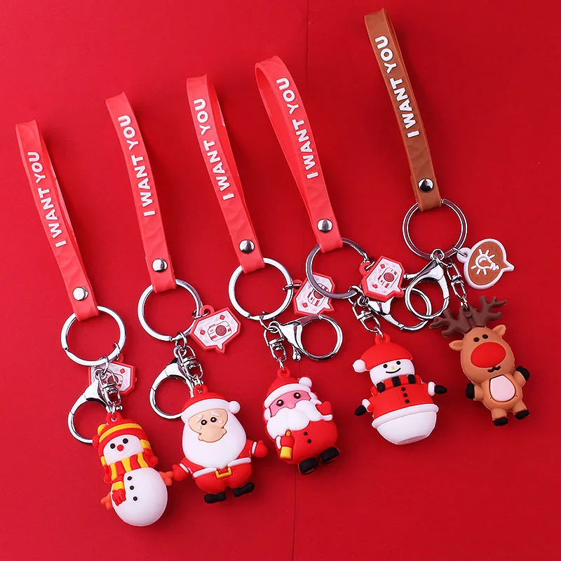 Милые рождественские Брелки для женщин брелки с изображением снеговика подвеска