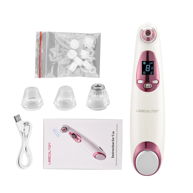 

Vacuum Suction Nose Blackhead Remover Pore Cleaner Face Deep Cleasning Pimple Acne Removal Heating Cool Skin Firming Lifting