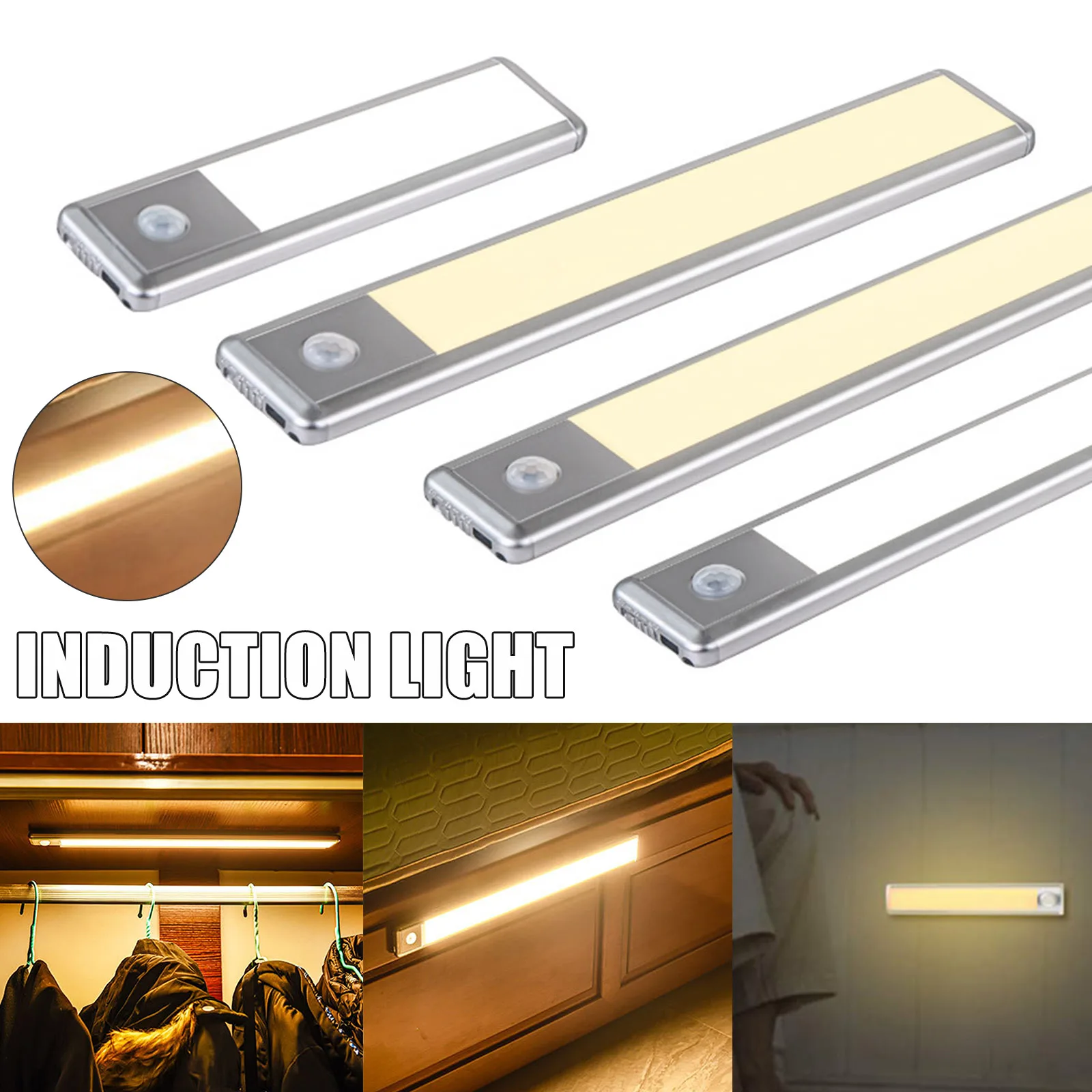 

Portable Under Cabinet Lights LED Motion Sensor Closet Lights Stick-on Wireless LED Light Bar Rechargeable Battery LB88
