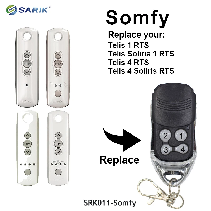 SOMFY Telis 4 RTS, 1 Soliris RTS пульт дистанционного управления для гаража SOMFY Keytis 2 RTS пульт дистанционного управления 433,92 МГц ручной передатчик код прокатки