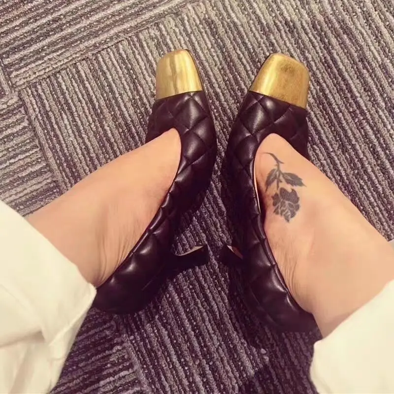 Мюли женские кожаные квадратный носок высокий каблук искусственная кожа пэчворк