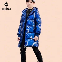 boys child coat girl winter reflective luminous cotton down jacket for teens butterfly print parkas hoodied kids clothing girls