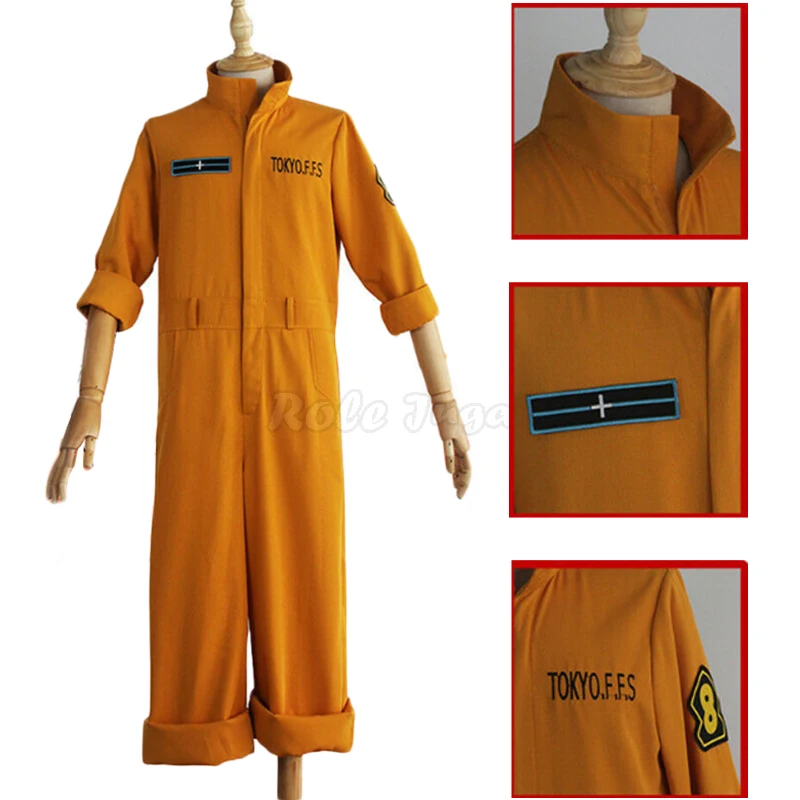 S-3XL аниме Shinra Kusakabe комбинезон косплей костюм пожарной силы Enen no Shouboutai мужская и