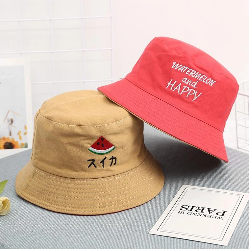 

Fruit Baby Panama Beach Sun Hat Summer Children Girl Bucket Cap Kids Fruit embroidery Outdoor Hats Toddler Girls Fisherman Visor