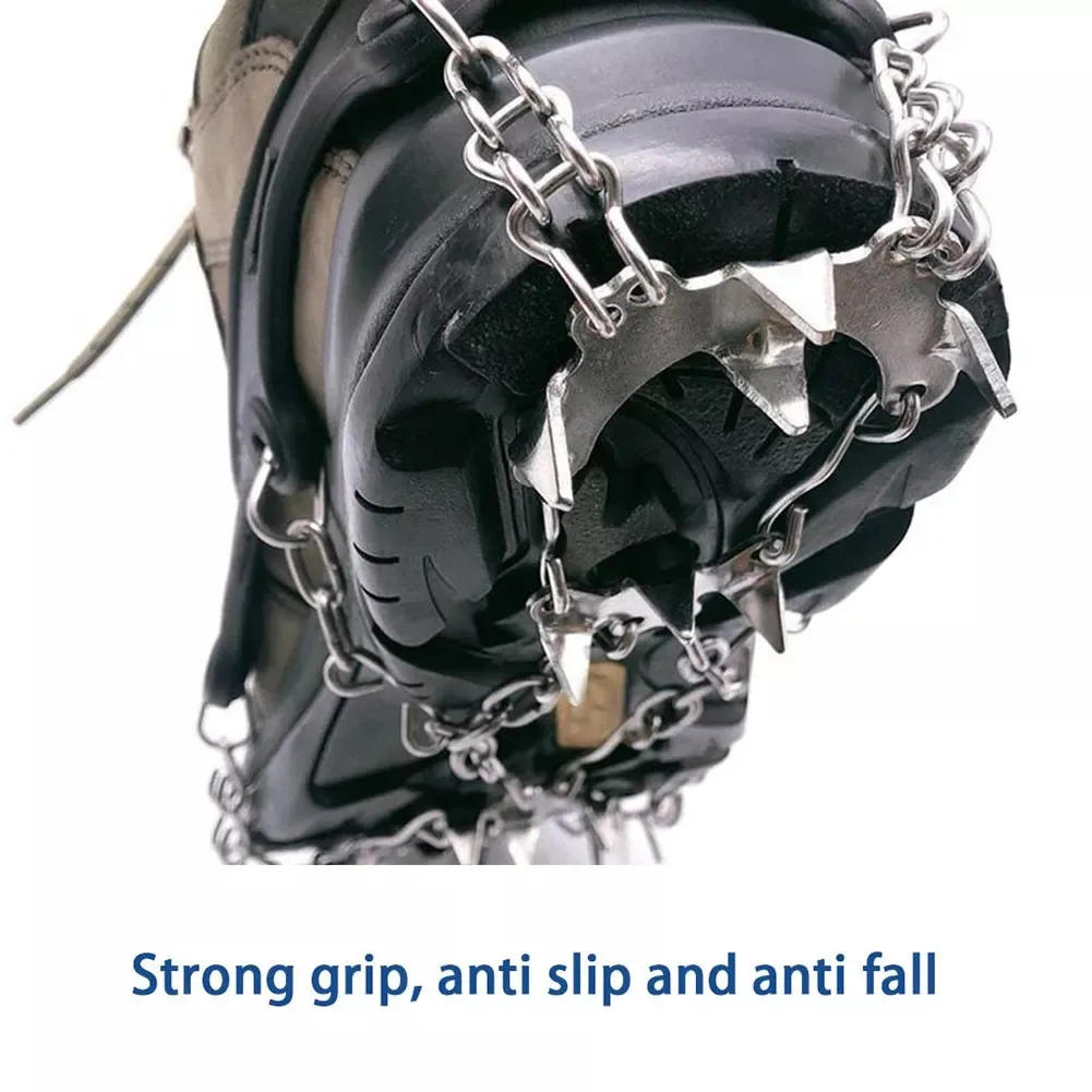 

1 pair of 19 teeth outdoor climbing ice climbing crampons ice snow stainless steel non-slip shoe covers Silicone outdoor gear