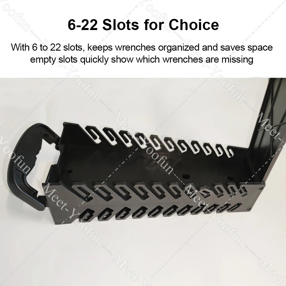 22 Slot Standard Wrench Clip Holder Plastic Rail Tray Spanner Rack Storage Tools Organizer Bag Garage Wrenches Keeper 7-22mm |