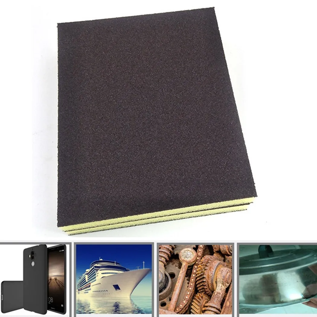 

1pc Sponge Sandpaper Block Double-sided Dry Or Wet Furniture Polishing