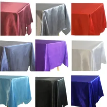 Rectangle Satin Tablecloth Overlays For Wedding Party Decor Home Dining Table Cover Christmas Halloween Birthday Table Cloth